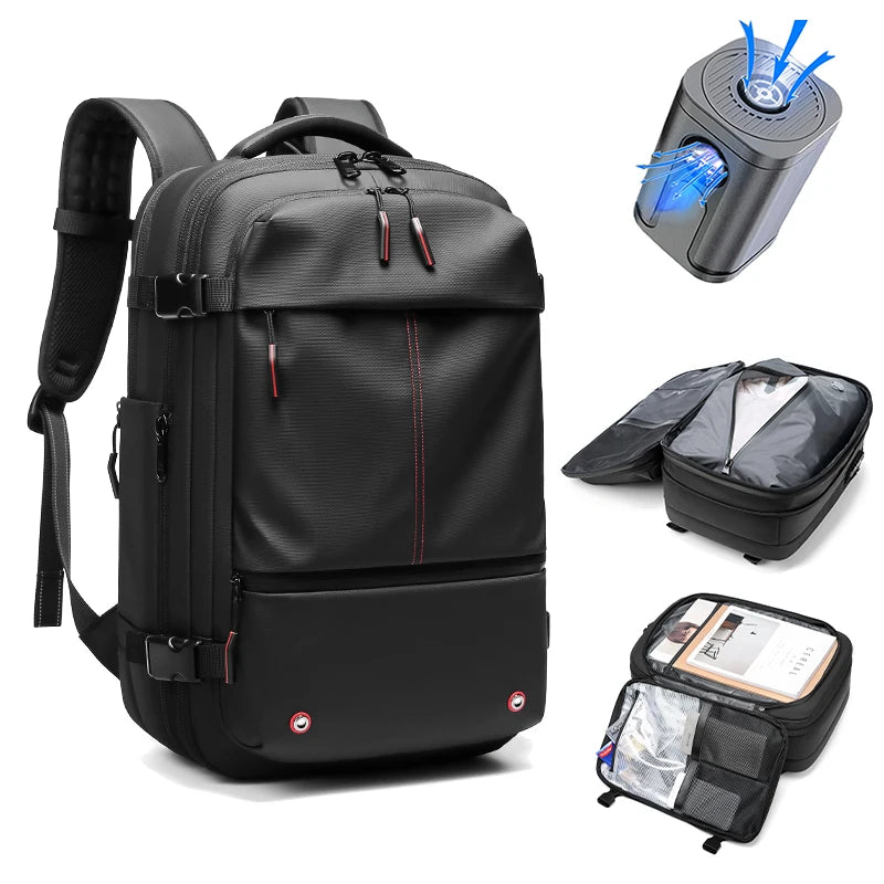 Men Travel Backpack Vacuum Compression 17 Inch Laptop Backpack Busines ...